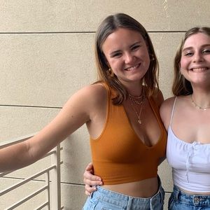 Out from under mustard plunge top